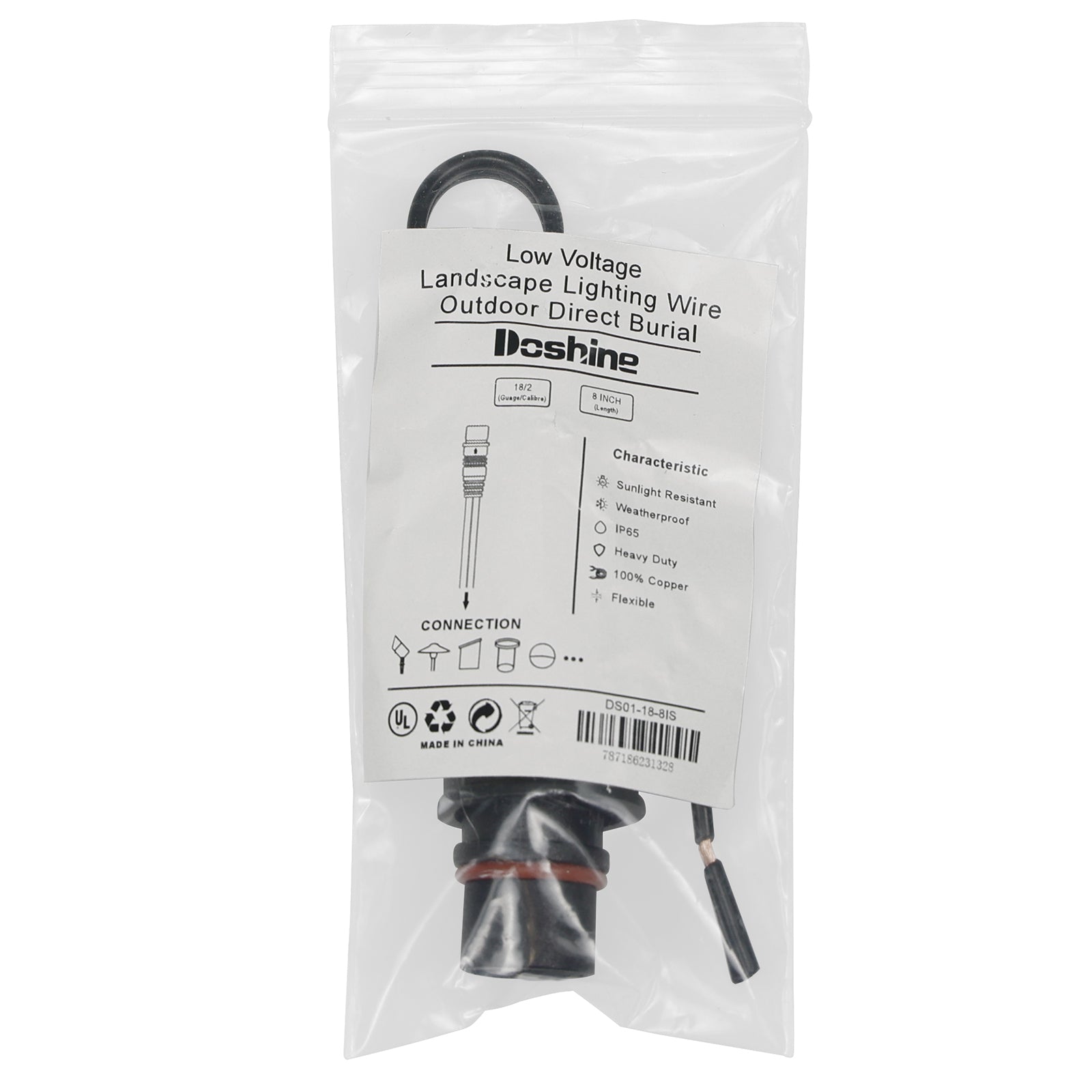 Lumina Lighting Easy Connecting Wire (ECW) SPT-1W 18AWG 8 Inch