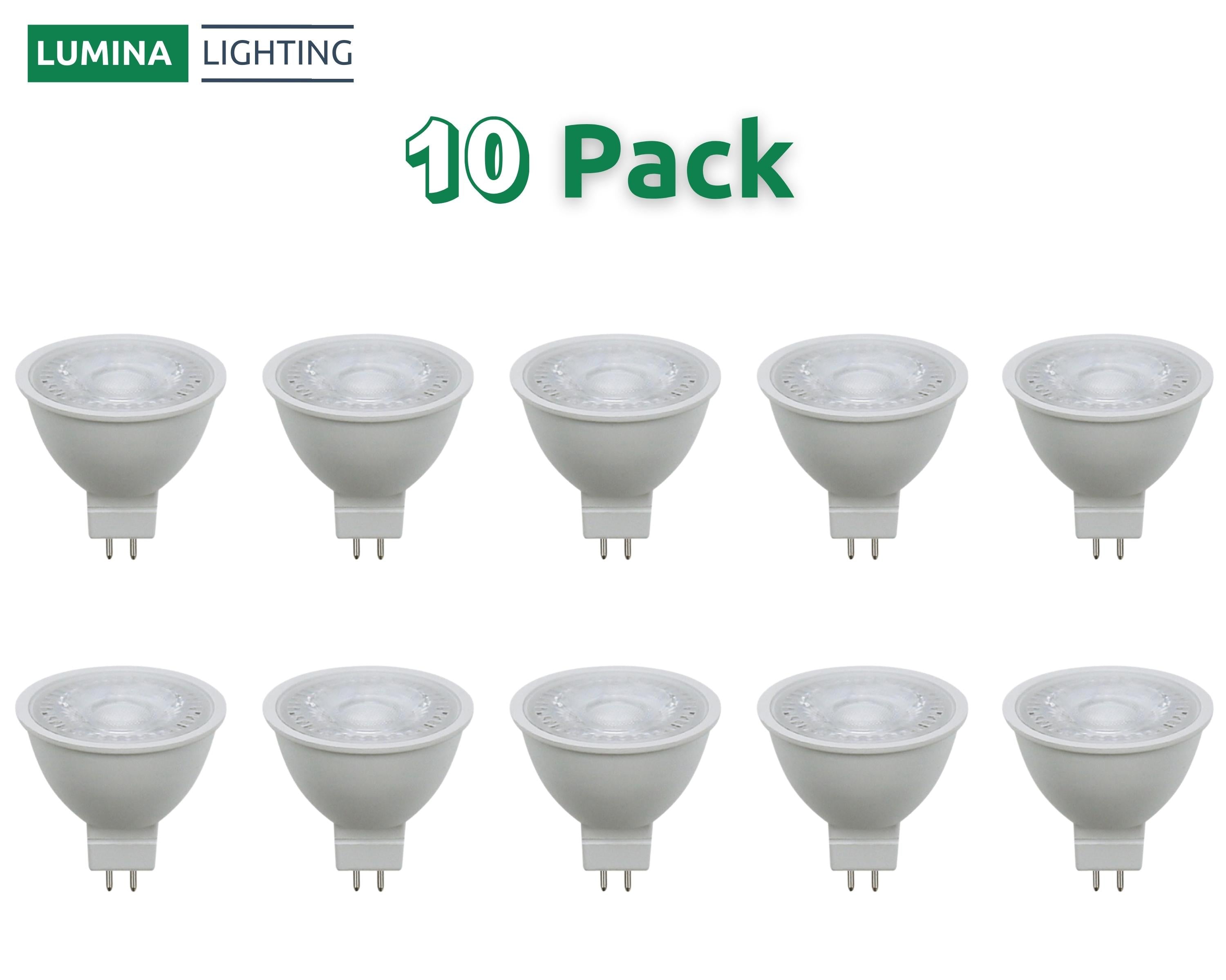 Lumina Lighting® 5W MR16 LED Bulb | AC/DC 12V 3000K Warm White 560 Lumens | (10-Pack)