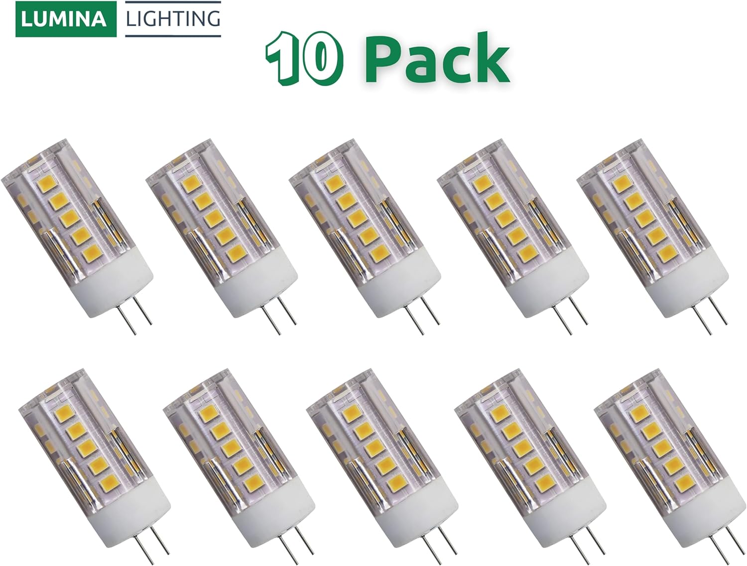 Lumina Lighting® 3W G4 LED Bulb | AC/DC 12V 3000K Warm White,270 Lumens | (10-Pack)