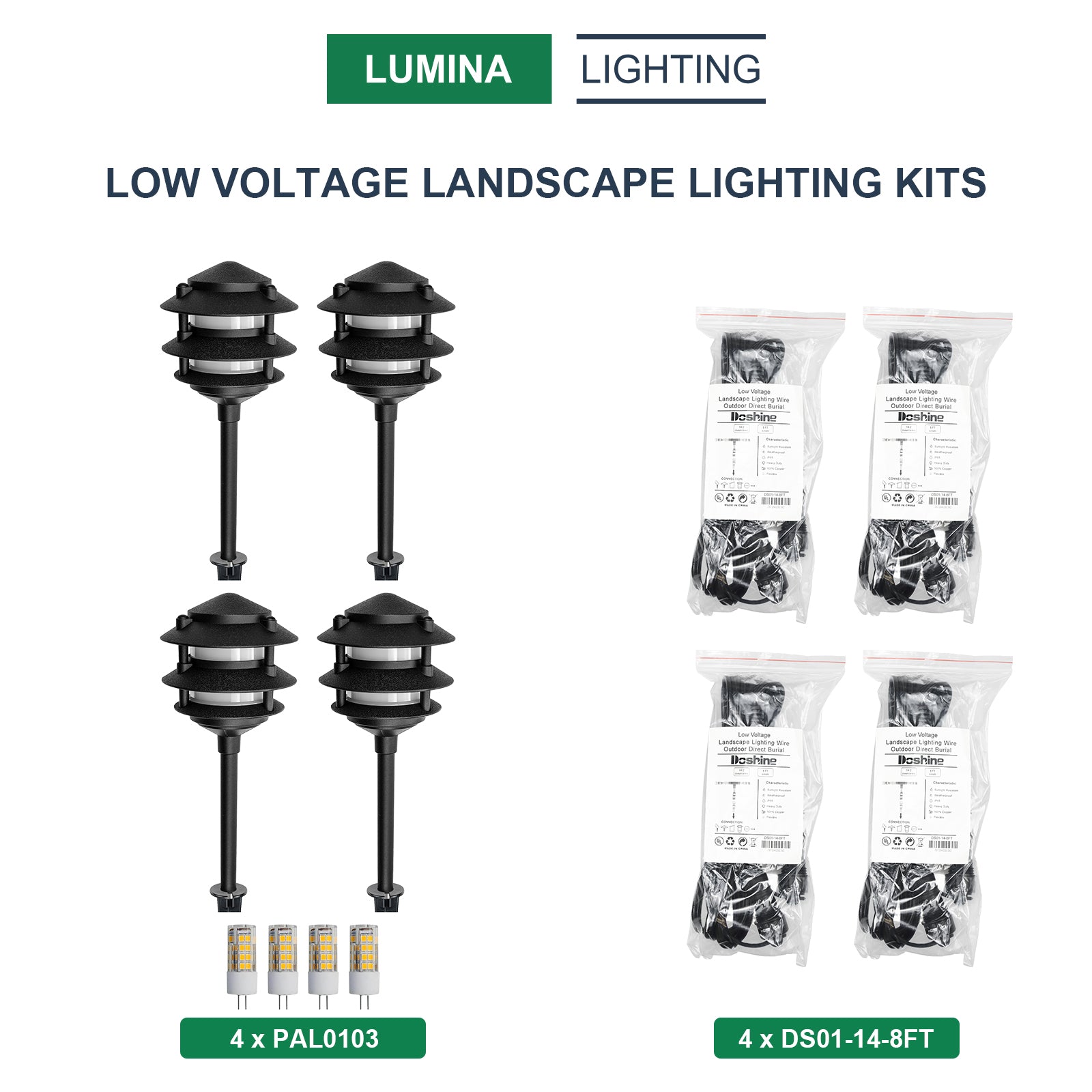 4 Pagoda Path Lights