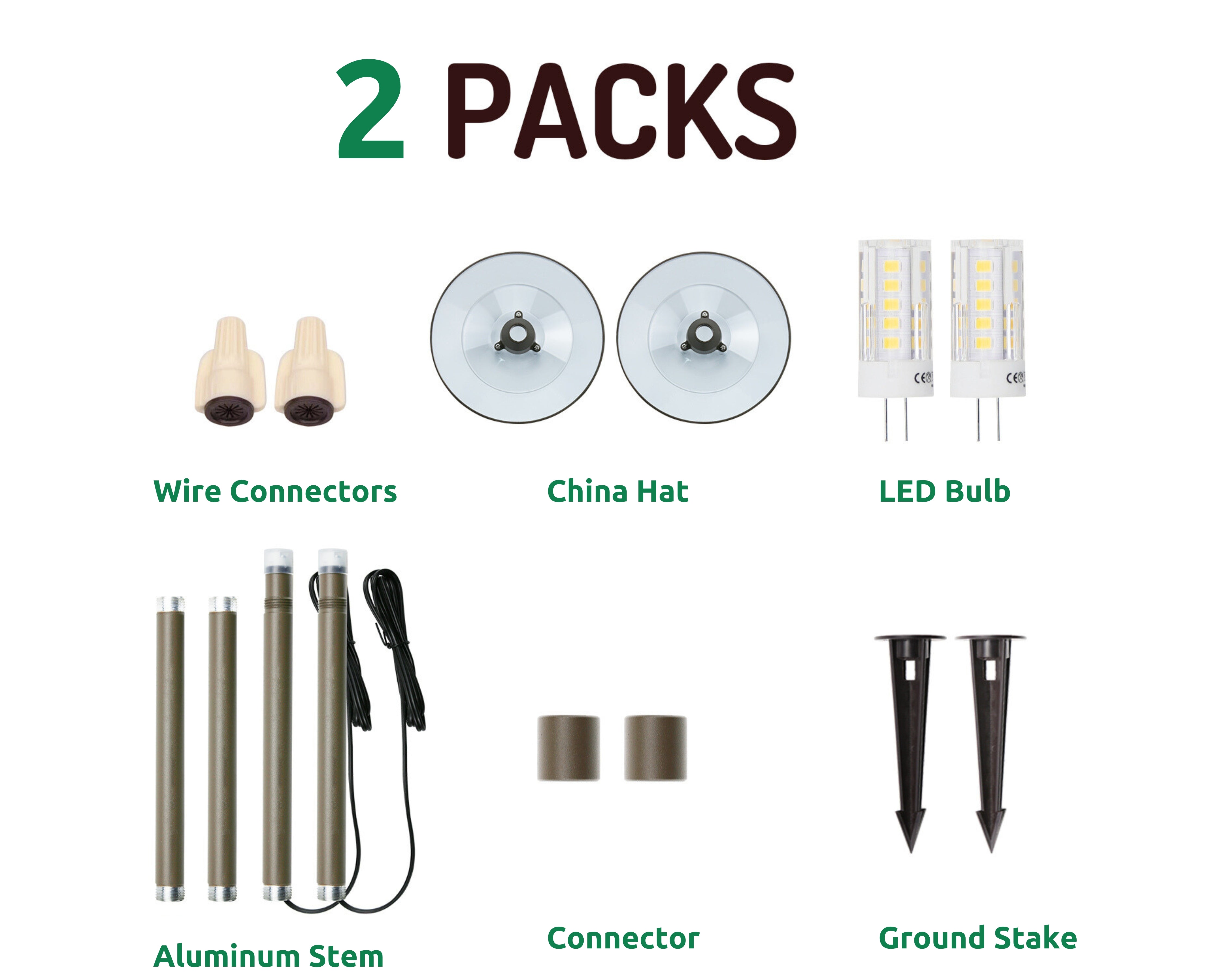 Lumina Lighting® 4W Low Voltage LED Pathway Lights 12V Replaceable LED Bulb Included (Bronze, 2-Pack)