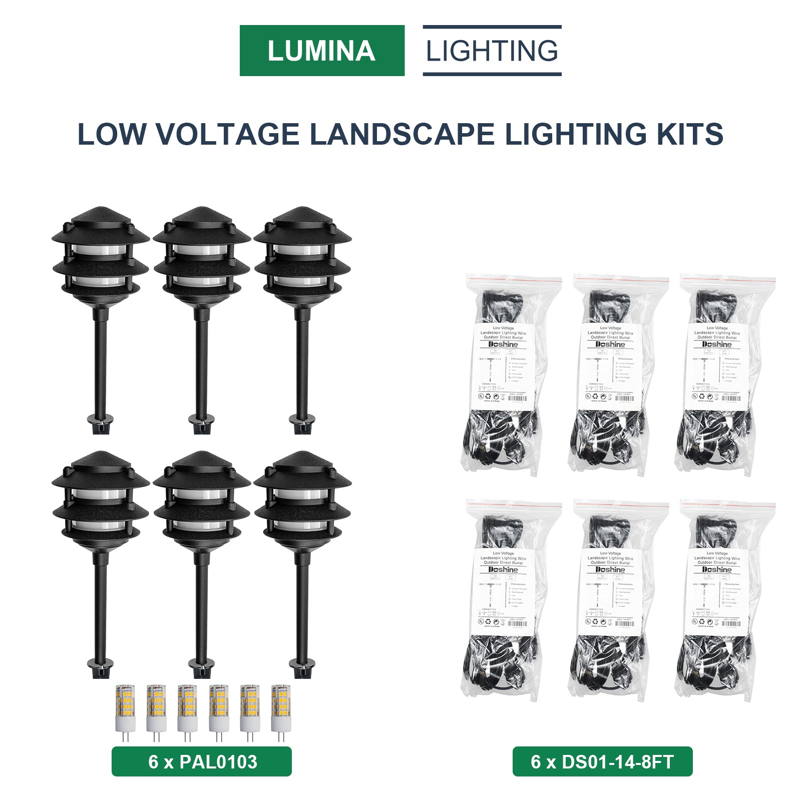 6 Pagoda Path Lights