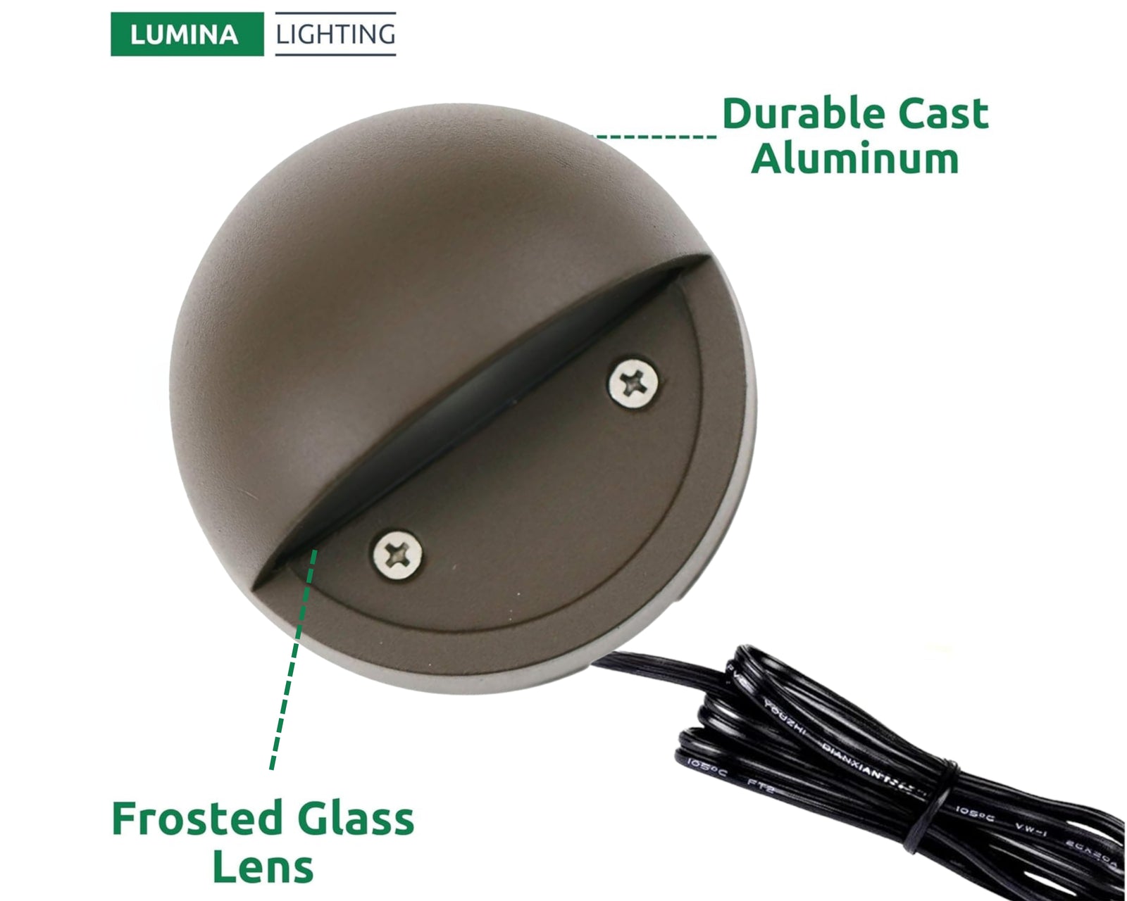 Lumina Lighting® 2W LED Deck Lights (12 Pack) | Low Voltage Landscape Deck Lights - 12V 3000K | G4 LED Bulb (Bronze)