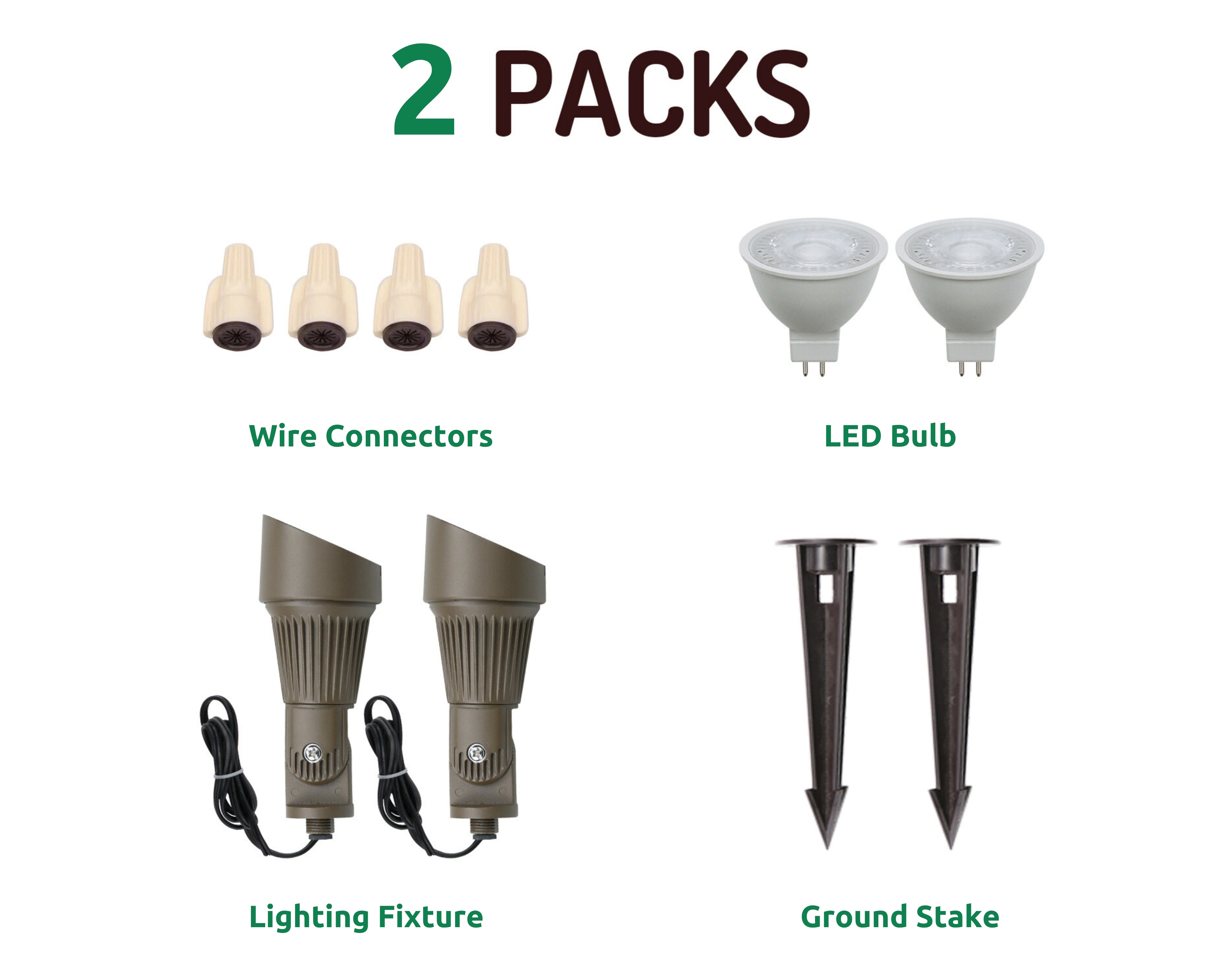 Lumina Lighting® 5W Low Voltage LED Spotlight | 12V Replaceable LED Bulb Included (Bronze, 2-Pack)