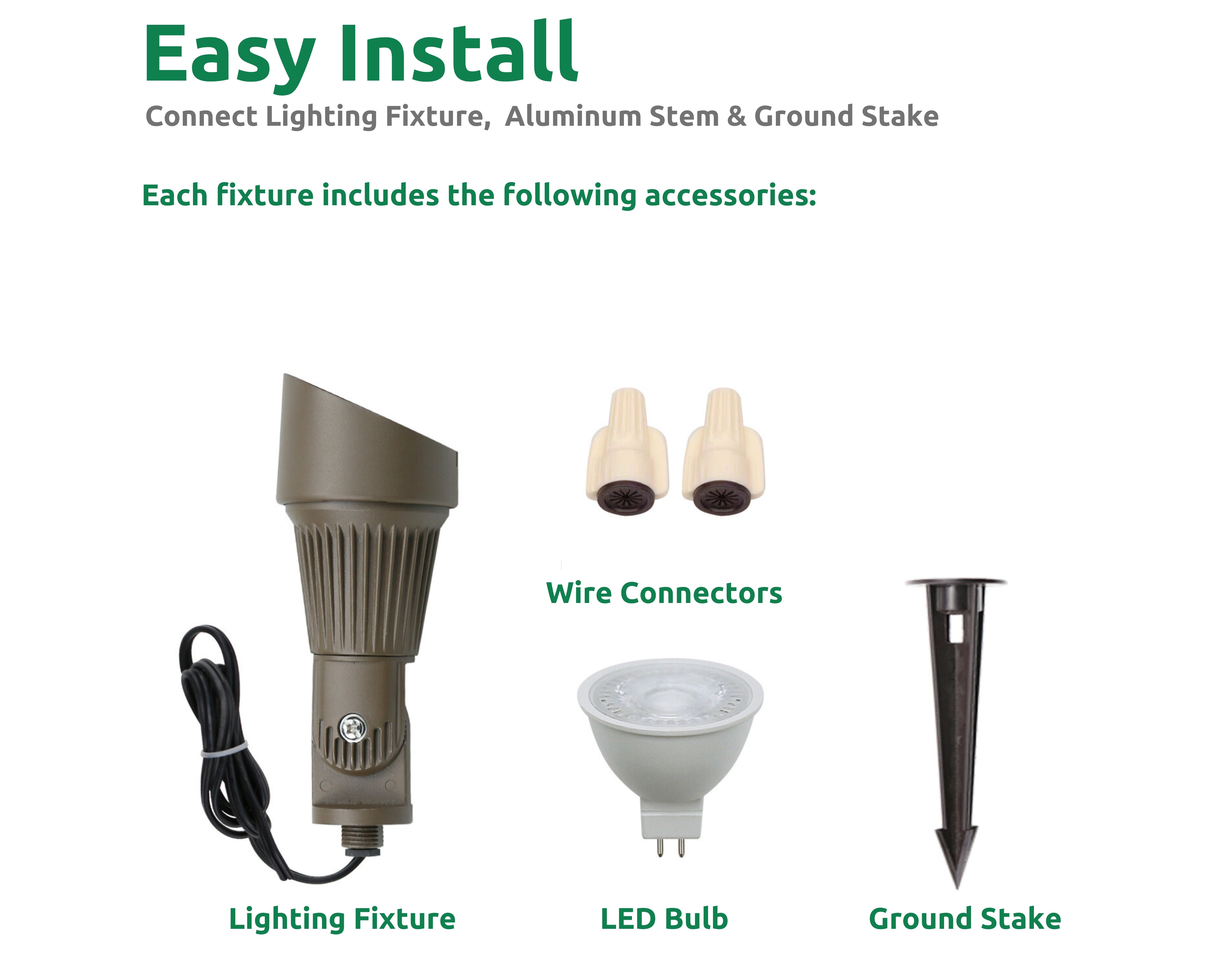 Lumina Lighting® 4W Low Voltage LED Spotlight | 12V Replaceable LED Bulb Included (Bronze, 2-Pack)