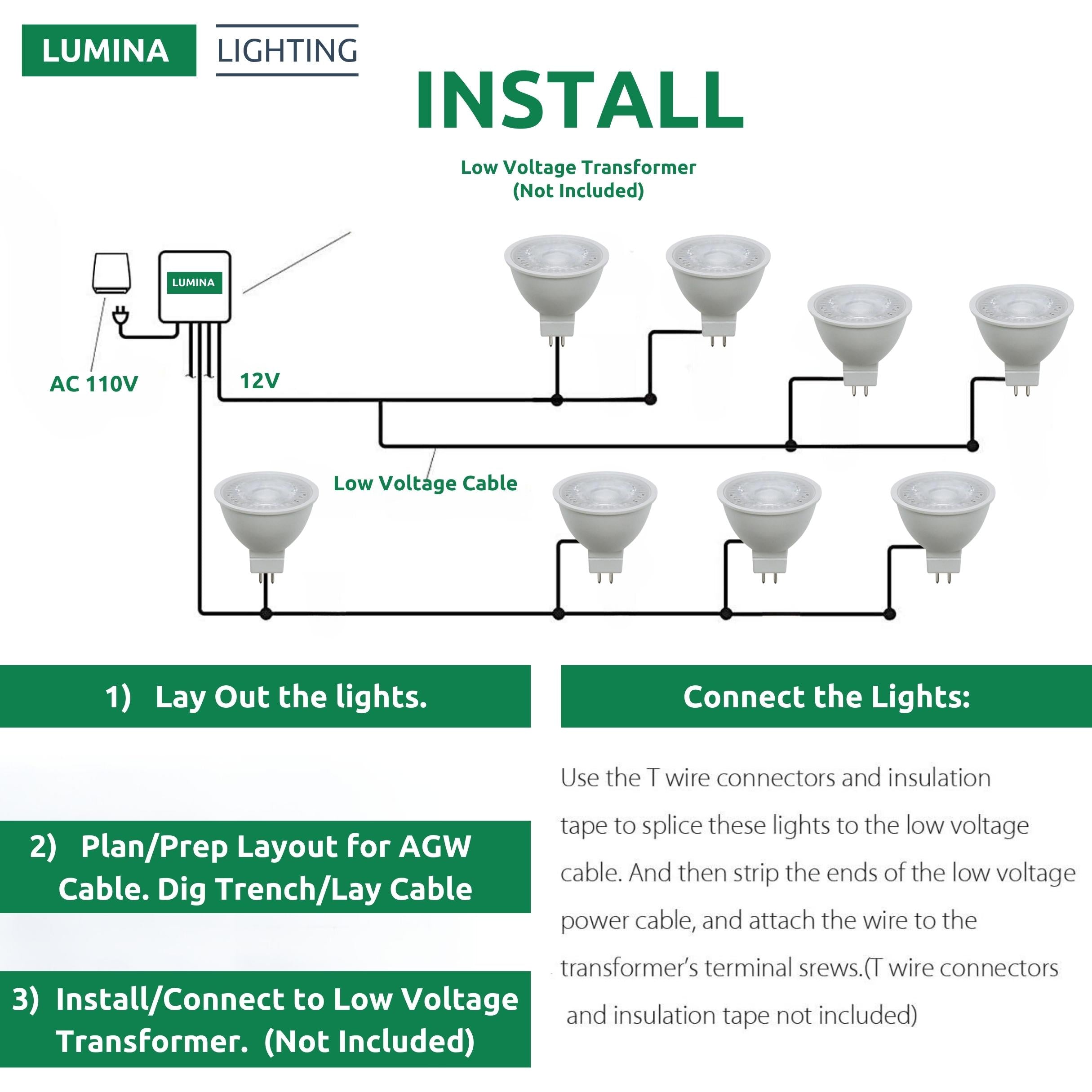 Lumina Lighting® 5W MR16 LED Bulb | AC/DC 12V 3000K Warm White 560 Lumens | (10-Pack)