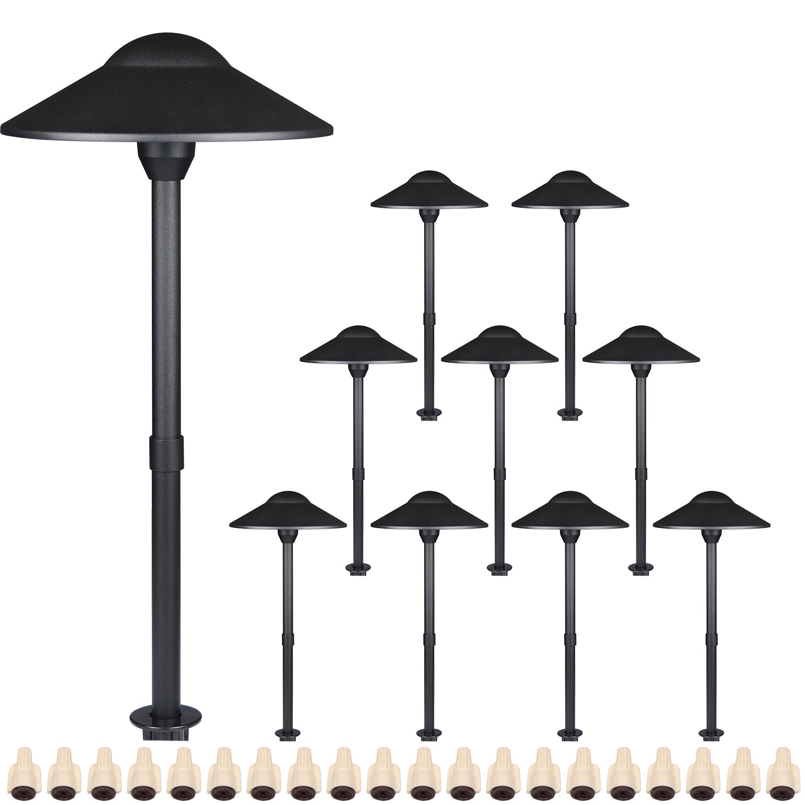 Lumina Lighting® 3W Low Voltage LED Pathway Lights 12V Replaceable LED Bulb Included PAL0108-BKLED10 (Black, 10-Pack)