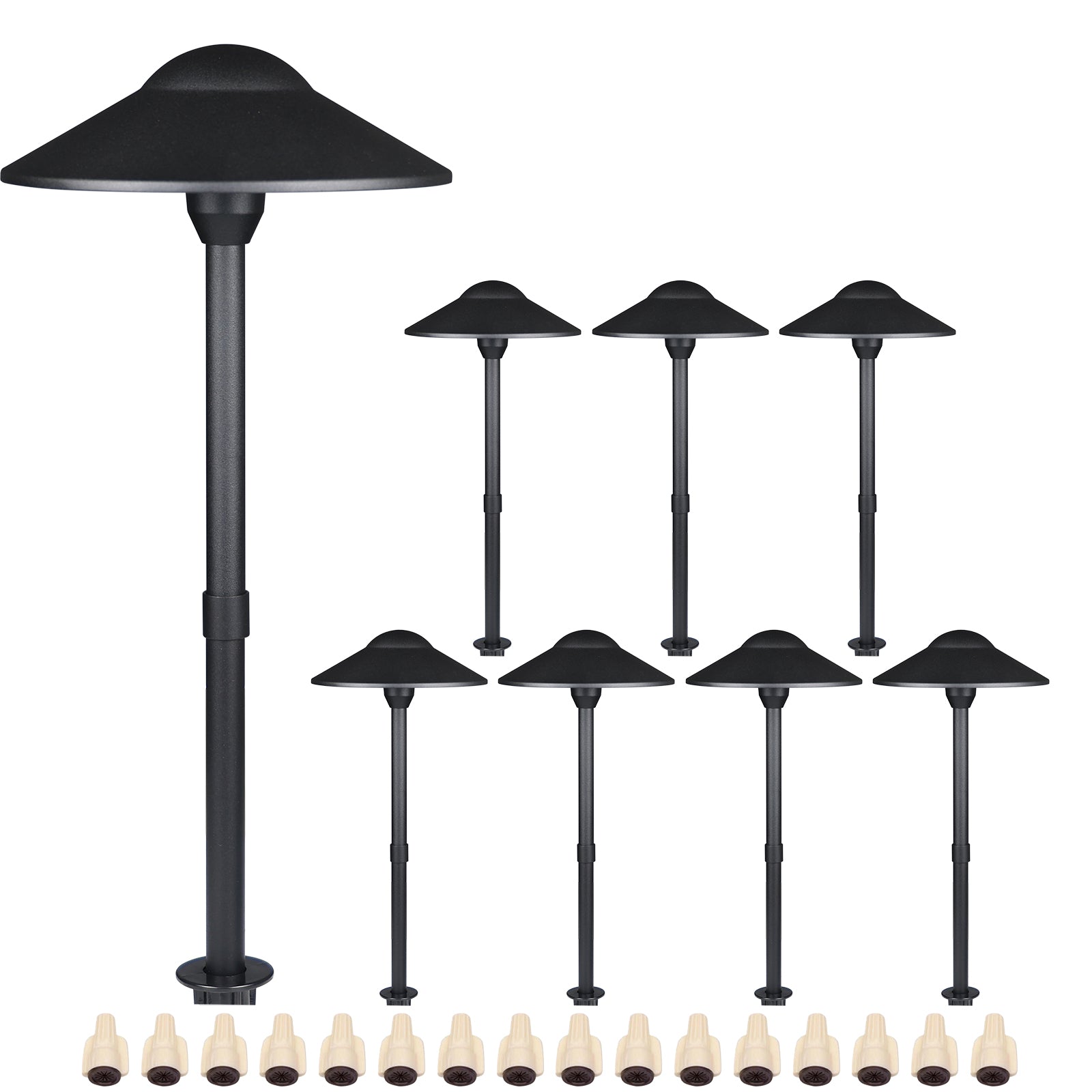Lumina Lighting® 3W Low Voltage LED Pathway Lights 12V Replaceable LED Bulb Included PAL0108-BKLED8 (Black, 8-Pack)
