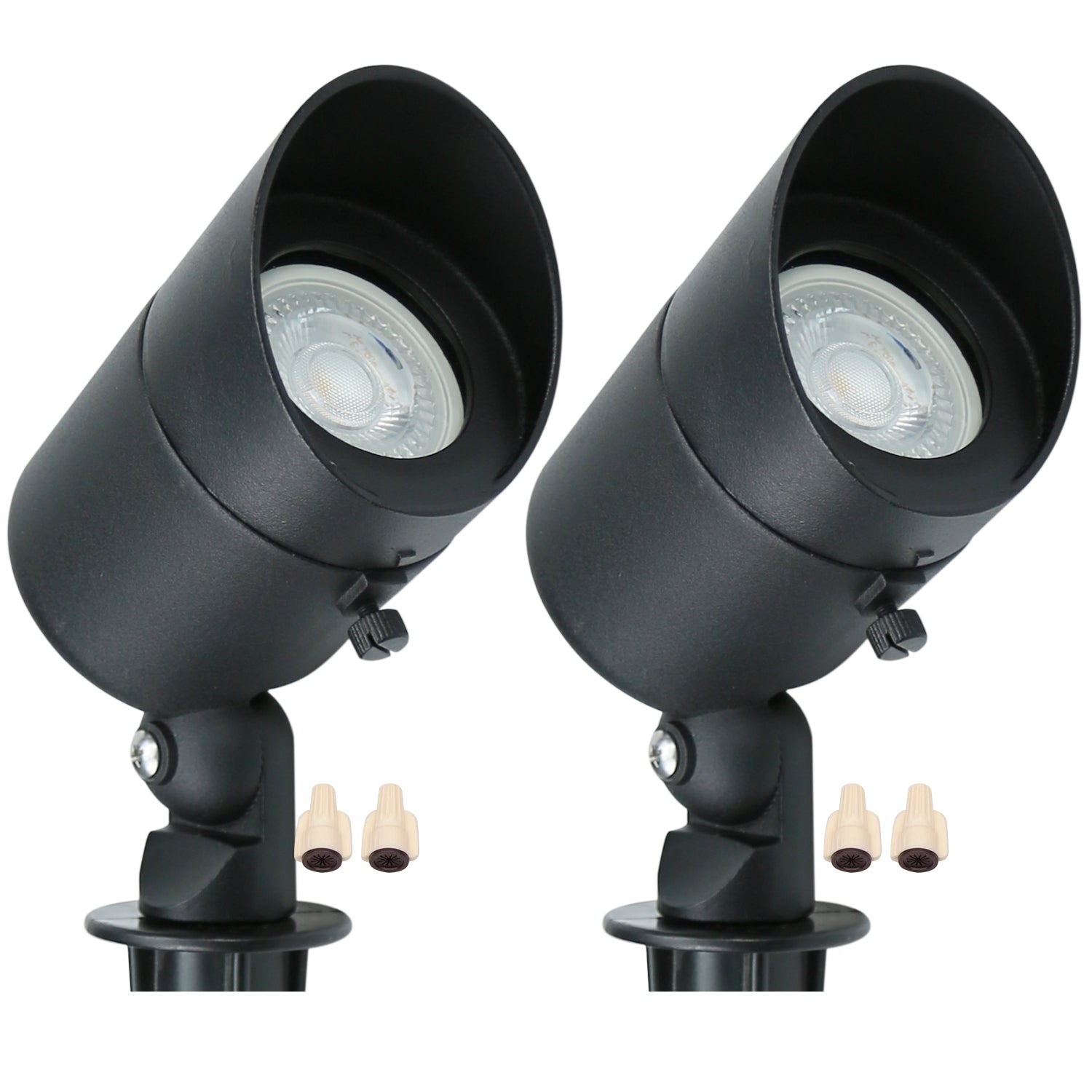 Lumina Lighting® 5W Low Voltage LED Spotlight | 12V Replaceable LED Bulb Included (Black, 2-Pack)