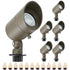 Lumina Lighting® 4W Low Voltage LED Spotlight | 12V Replaceable LED Bulb Included (Bronze, 6-Pack)