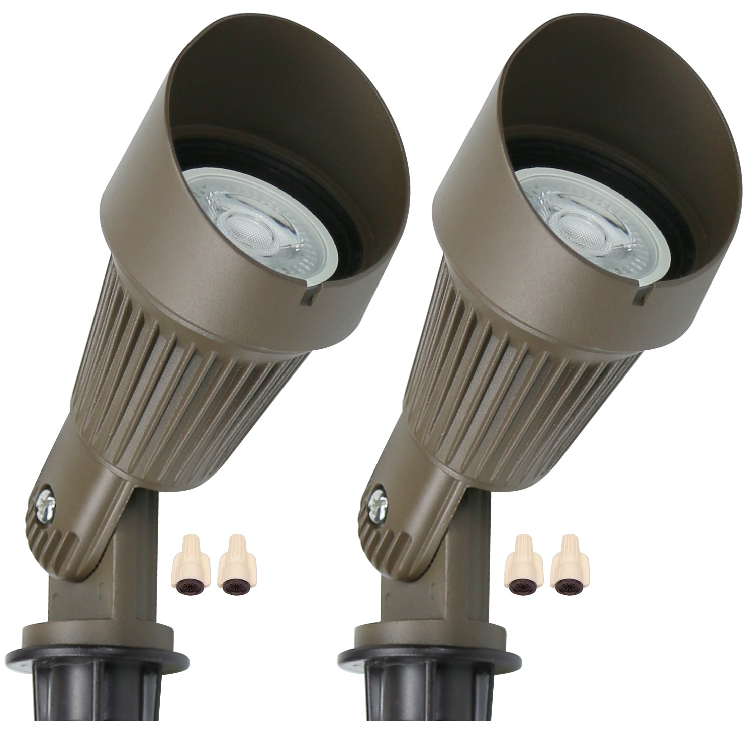 Lumina Lighting® 5W Low Voltage LED Spotlight | 12V Replaceable LED Bulb Included (Bronze, 2-Pack)