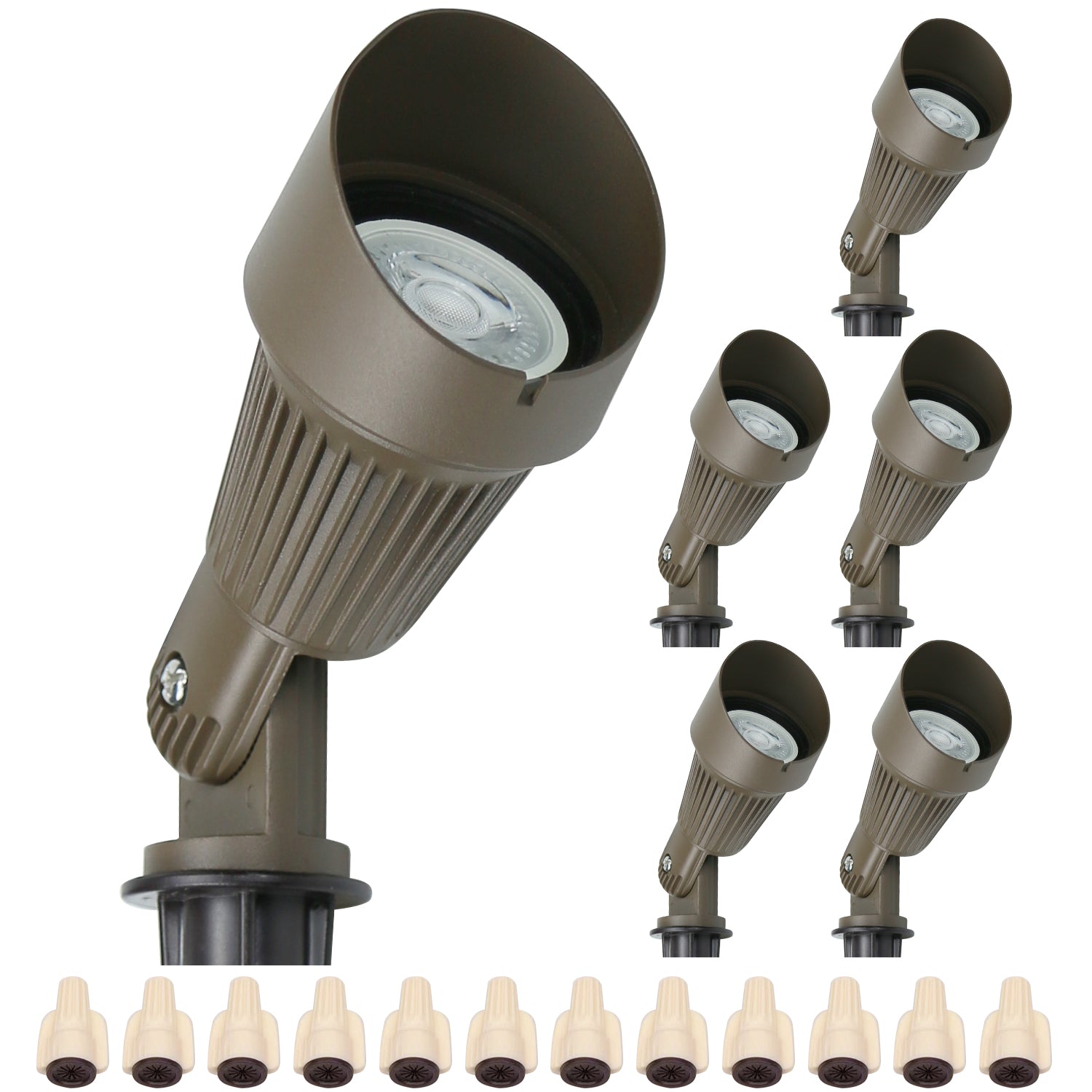Lumina Lighting® 4W Low Voltage LED Spotlight | 12V Replaceable LED Bulb Included (Bronze, 6-Pack)