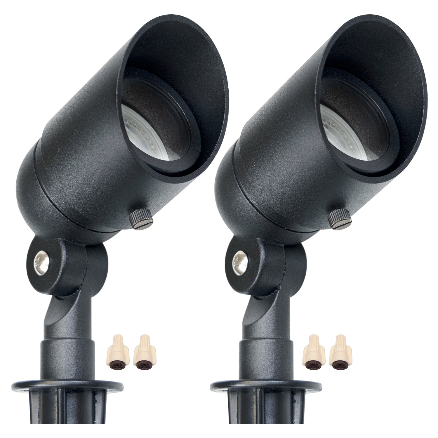 Lumina Lighting® 5W Low Voltage LED Spotlight | 12V Replaceable LED Bulb Included (Black, 2-Pack)
