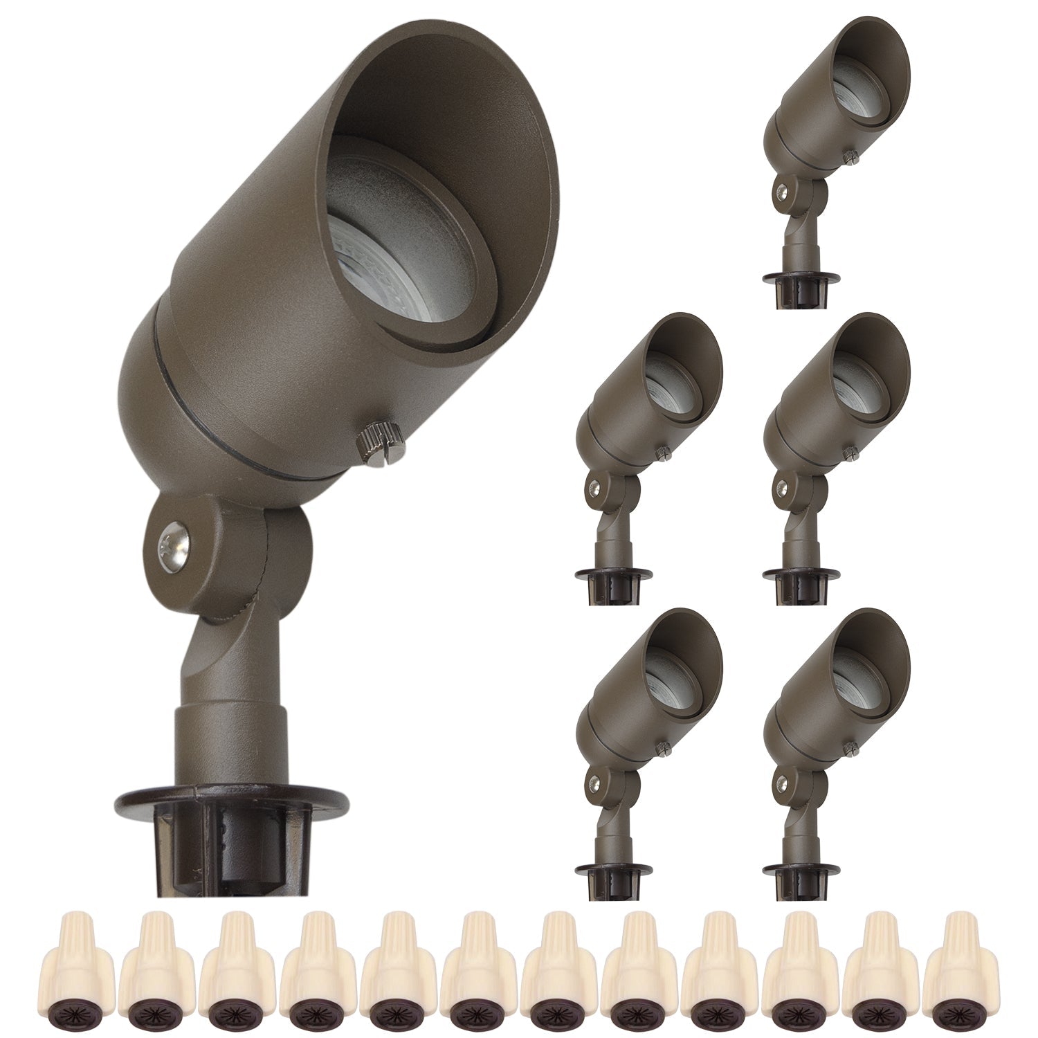 Lumina Lighting® 4W Low Voltage LED Spotlight | 12V Replaceable LED Bulb Included (Bronze, 6-Pack)