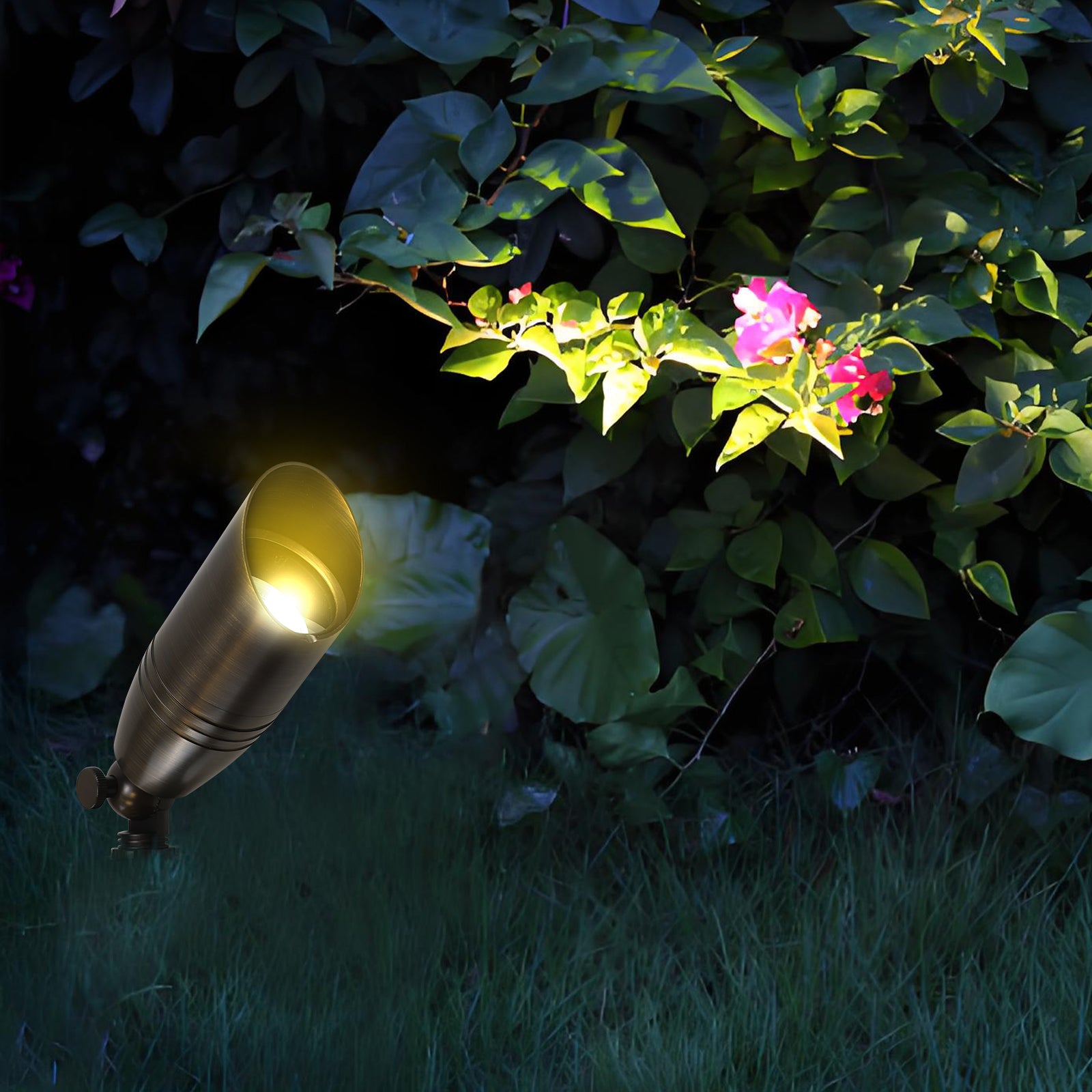 Lumina Lighting® 5W Cast Brass Low Voltage LED Spotlight | 12V Replaceable LED Bulb Included (Antique Brass, 6-Pack)