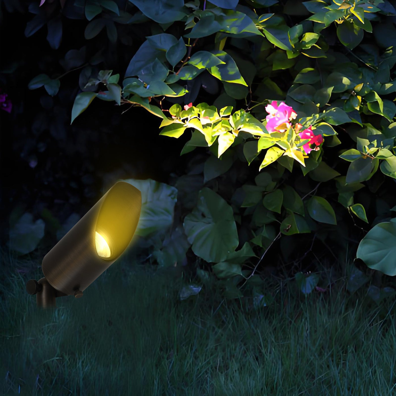 Lumina Lighting® 5W Cast Brass Low Voltage LED Spotlight | 12V Replaceable LED Bulb Included (Antique Brass, 4-Pack)