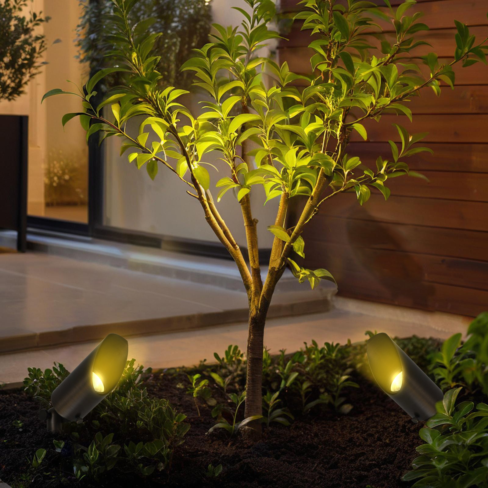 Lumina Lighting® 5W Cast Brass Low Voltage LED Spotlight | 12V Replaceable LED Bulb Included (Antique Brass, 4-Pack)