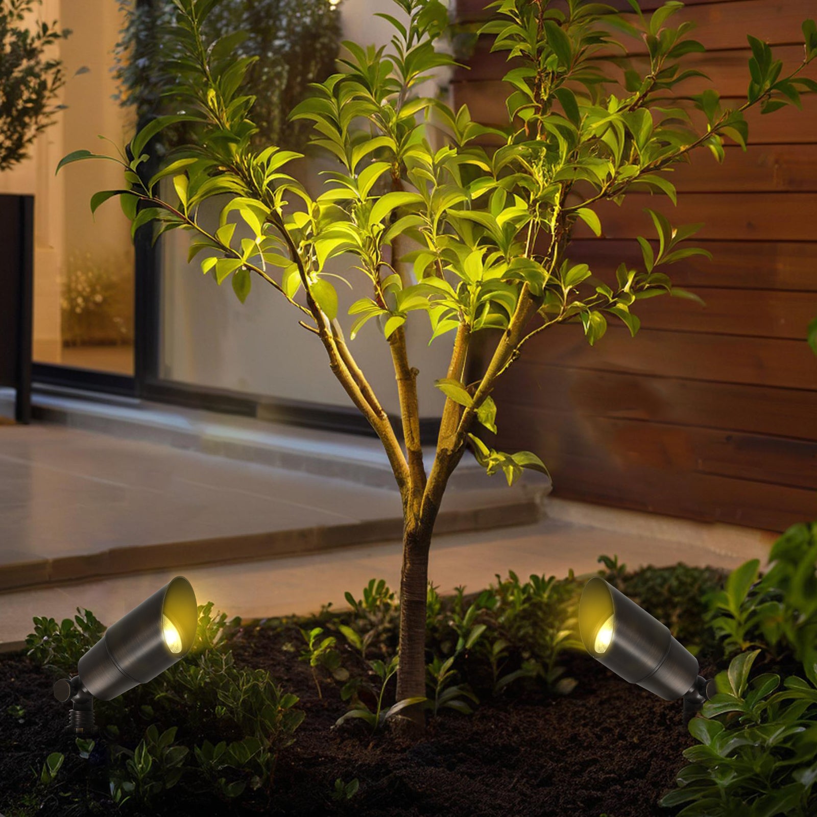 Lumina Lighting® 5W Cast Brass Low Voltage LED Spotlight | 12V Replaceable LED Bulb Included (Antique Brass, 6-Pack)