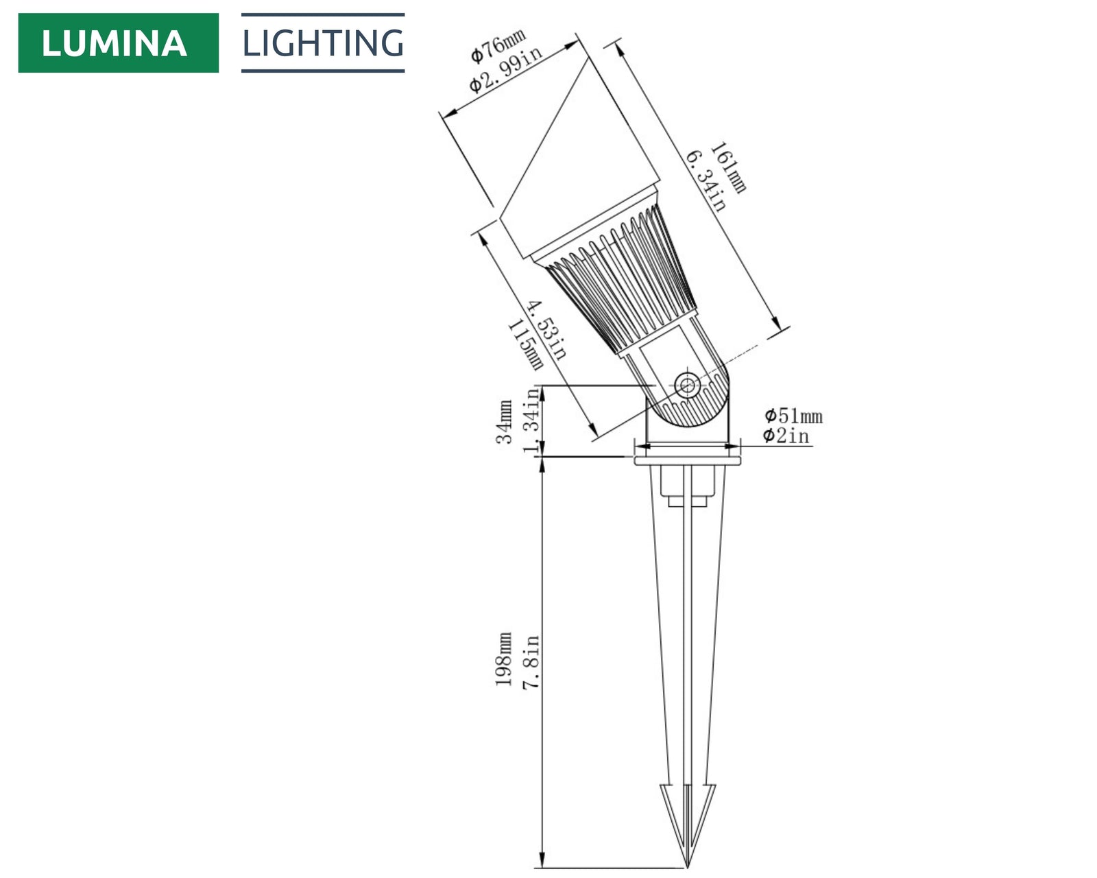Lumina Lighting® 4W Landscape Spotlights | Low Voltage Landscape Lighting Lights - 12V 3000K | Replaceable MR16 LED Bulb (Bronze, 2-Pack)